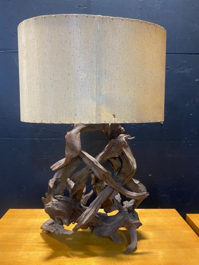 Large 1940s Driftwood Table Lamp