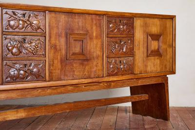 Large 1940s Italian Carved Sideboard