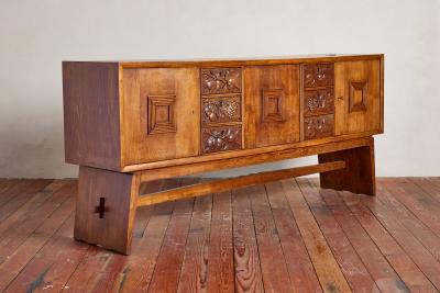 Large 1940s Italian Carved Sideboard