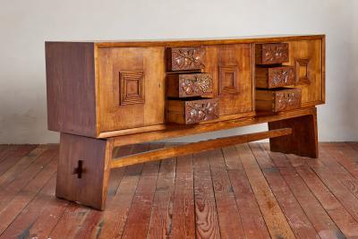 Large 1940s Italian Carved Sideboard