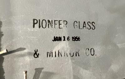 Large 1950s Hollywood Regency Mirror with Etched and Mirrored Glass Frame