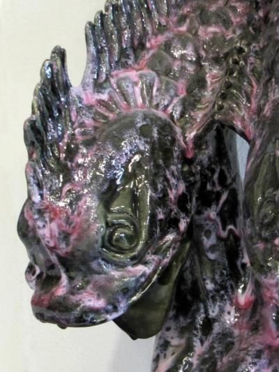 Large 1950s Vallauris enlightening fountain