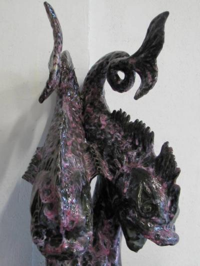 Large 1950s Vallauris enlightening fountain