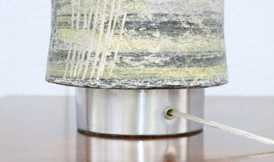 Large 1960s Mid Century Modern Pottery And Aluminum Italian Table Lamp