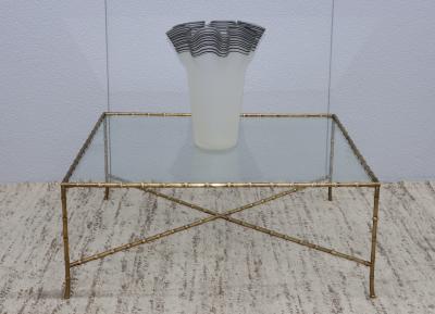 Large 1970s Frosted Glass Handkerchief Italian Vase