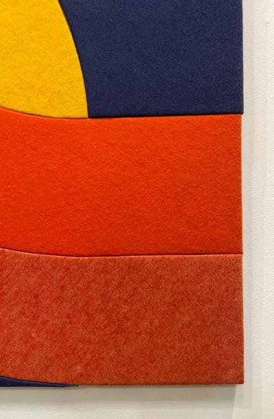 Large 1970s Mod Op Art Textile Art Wall Hanging Signed Fabregas 74