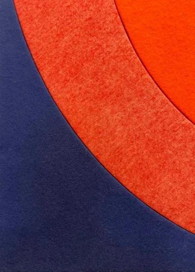 Large 1970s Mod Op Art Textile Art Wall Hanging Signed Fabregas 74