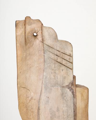 Large 1970s Modernist Stone Abstract Sculpture Signed