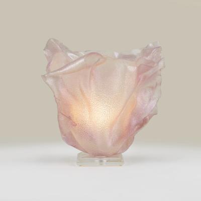 Large 1970s textured pink acrylic free form table lamp