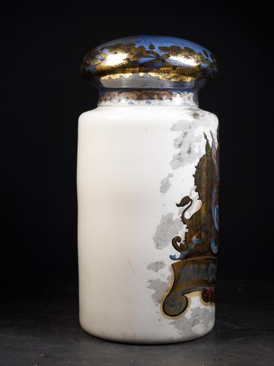 Large 19th C Pharmacy reversed painted Display Dispensing Jar