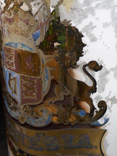 Large 19th C Pharmacy reversed painted Display Dispensing Jar