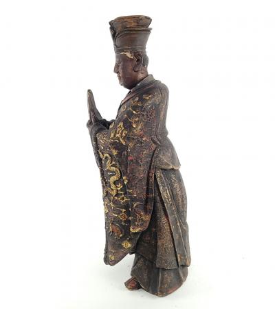 Large 19th Century Carved and Painted Daoist Divinity circa 1840