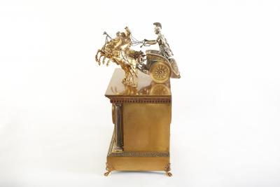 Large 19th Century French Bronze Figural Chariot Clock