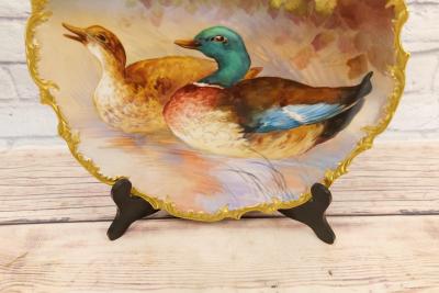 Large 19th Century French Limoges Wall Art Painted Plate