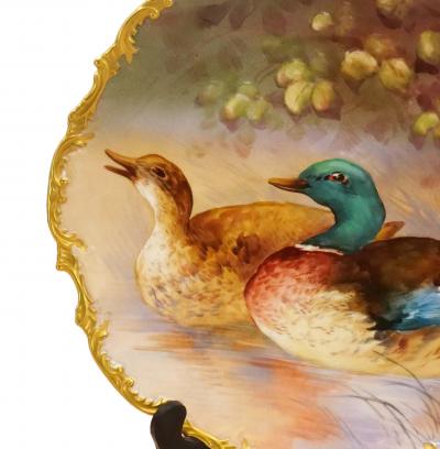 Large 19th Century French Limoges Wall Art Painted Plate