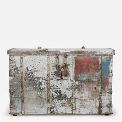 Large 19th Century French Painted Teak Trunk