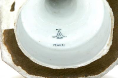 Large 19th Century Gilt Painted Porcelain Pair Urn