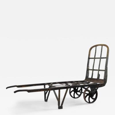 Large 19th Century Iron Barrow Chaise Longue France