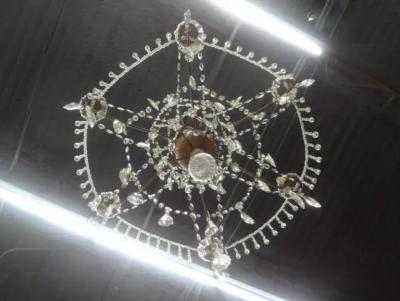 Large 19th Century Italian Genovese Giltwood and Crystal Chandelier