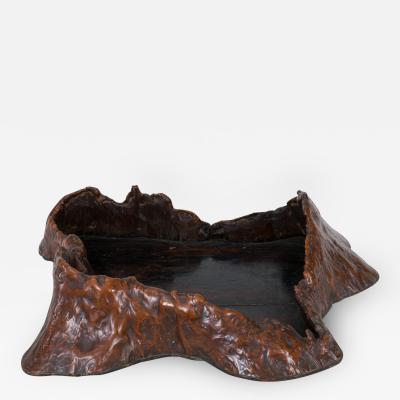 Large 19th Century Japanese Burl Wood Presentation Tray