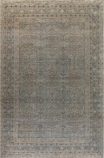 Large 19th Century Persian Kirman Handmade Wool Rug