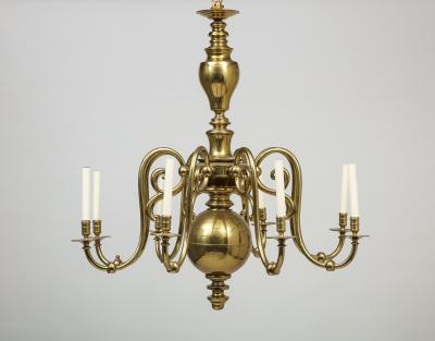 Large 19th c Dutch brass chandelier