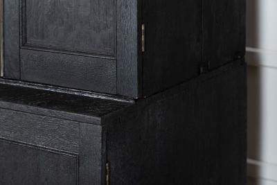 Large 19thC Ebonised English Oak Housekeepers Cupboard