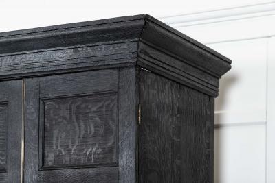 Large 19thC Ebonised English Oak Housekeepers Cupboard