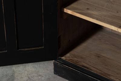 Large 19thC Ebonised English Pine Housekeepers Cupboard