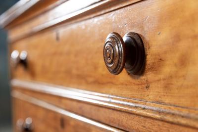 Large 19thC English Ash Housekeepers Cabinet