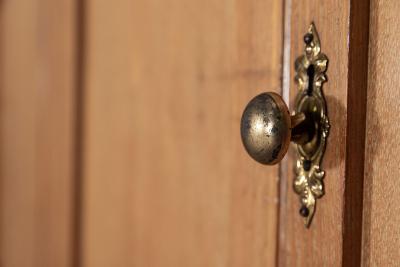 Large 19thC English Ash Housekeepers Cupboard