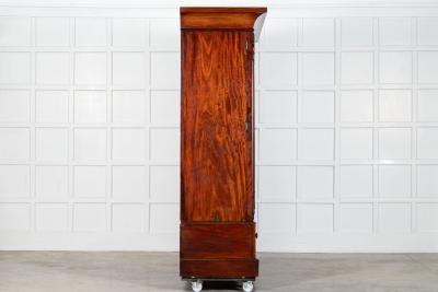 Large 19thC English Carved Mahogany Linen Press