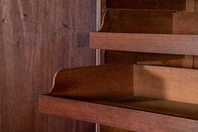 Large 19thC English Carved Mahogany Linen Press