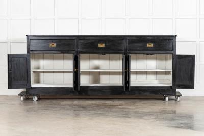 Large 19thC English Country Ebonised Pine Dresser Base