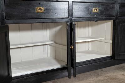 Large 19thC English Country Ebonised Pine Dresser Base