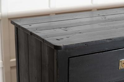 Large 19thC English Country Ebonised Pine Dresser Base