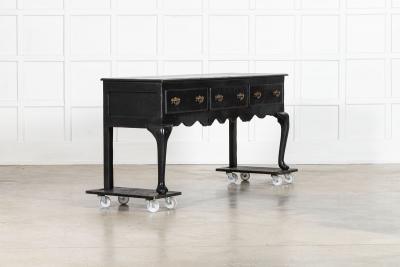 Large 19thC English Ebonised Lacquered Oak Dresser Base