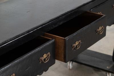 Large 19thC English Ebonised Lacquered Oak Dresser Base