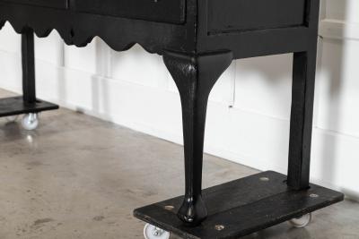 Large 19thC English Ebonised Lacquered Oak Dresser Base