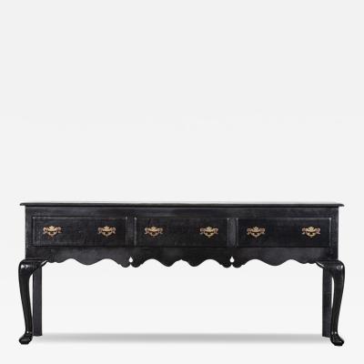 Large 19thC English Ebonised Lacquered Oak Dresser Base