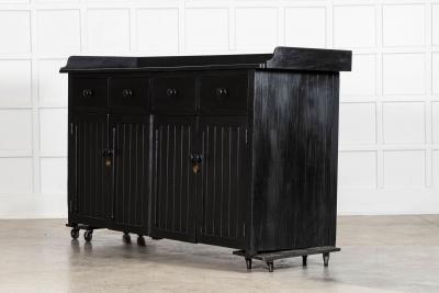 Large 19thC English Ebonised Pine Dresser Base