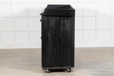 Large 19thC English Ebonised Pine Dresser Base