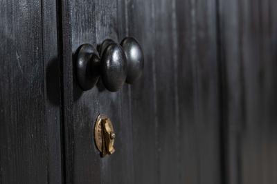 Large 19thC English Ebonised Pine Dresser Base