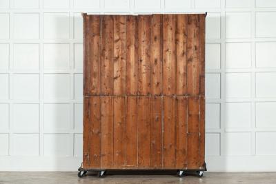 Large 19thC English Ebonised Pine Glazed Dresser Bookcase