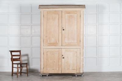 Large 19thC English Estate Made Pine Housekeepers Cupboard
