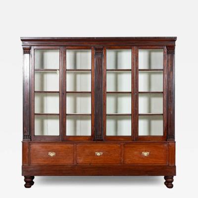 Large 19thC English Glazed Mahogany Bookcase
