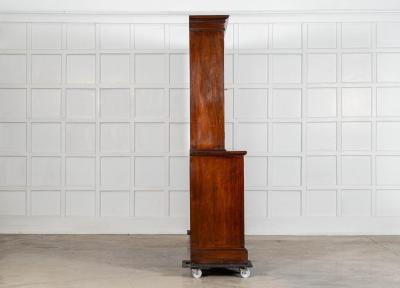 Large 19thC English Inlaid Mahogany Maple Co Library Bookcase