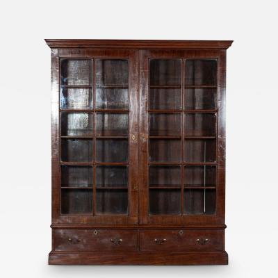 Large 19thC English Mahogany Glazed Bookcase