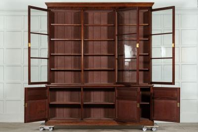 Large 19thC English Mahogany Glazed Bookcase
