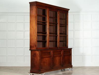 Large 19thC English Mahogany Glazed Bookcase